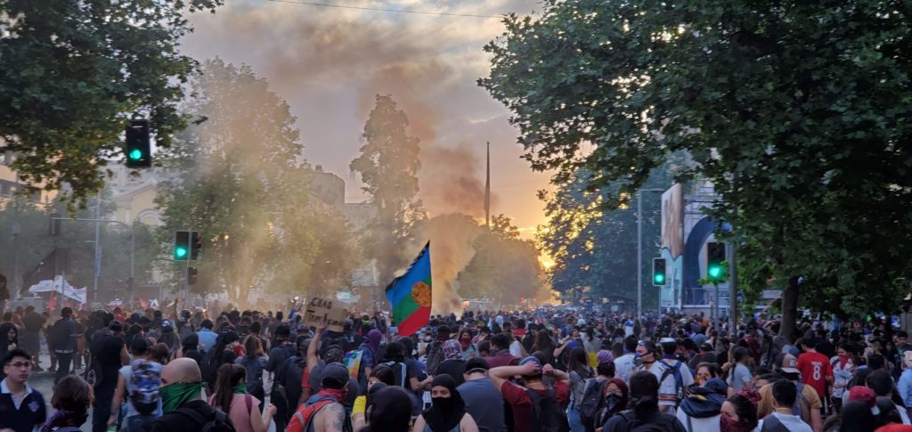 Demonstrators, Santiago, Chile, 25 Oct 2019