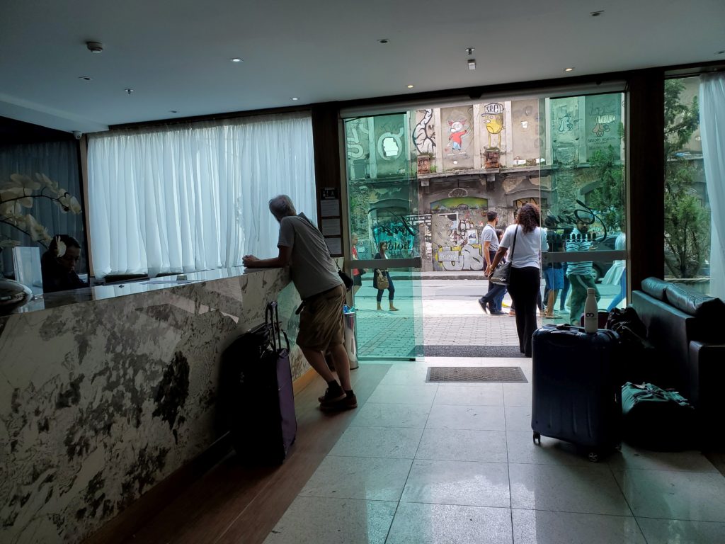 Susan's final hotel checkout in Brasil