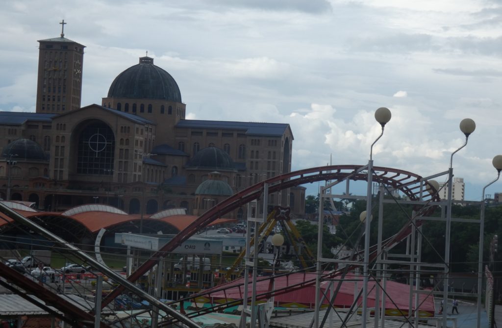 Cathedral and adjacent amusement park, Aparecida, Brasil