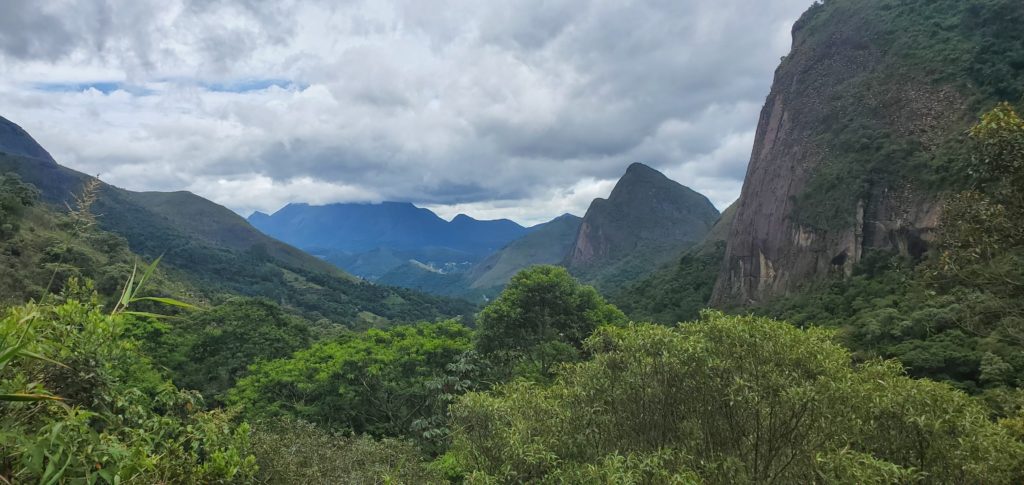 View down valley from trail, Serra dos Orgãos N P